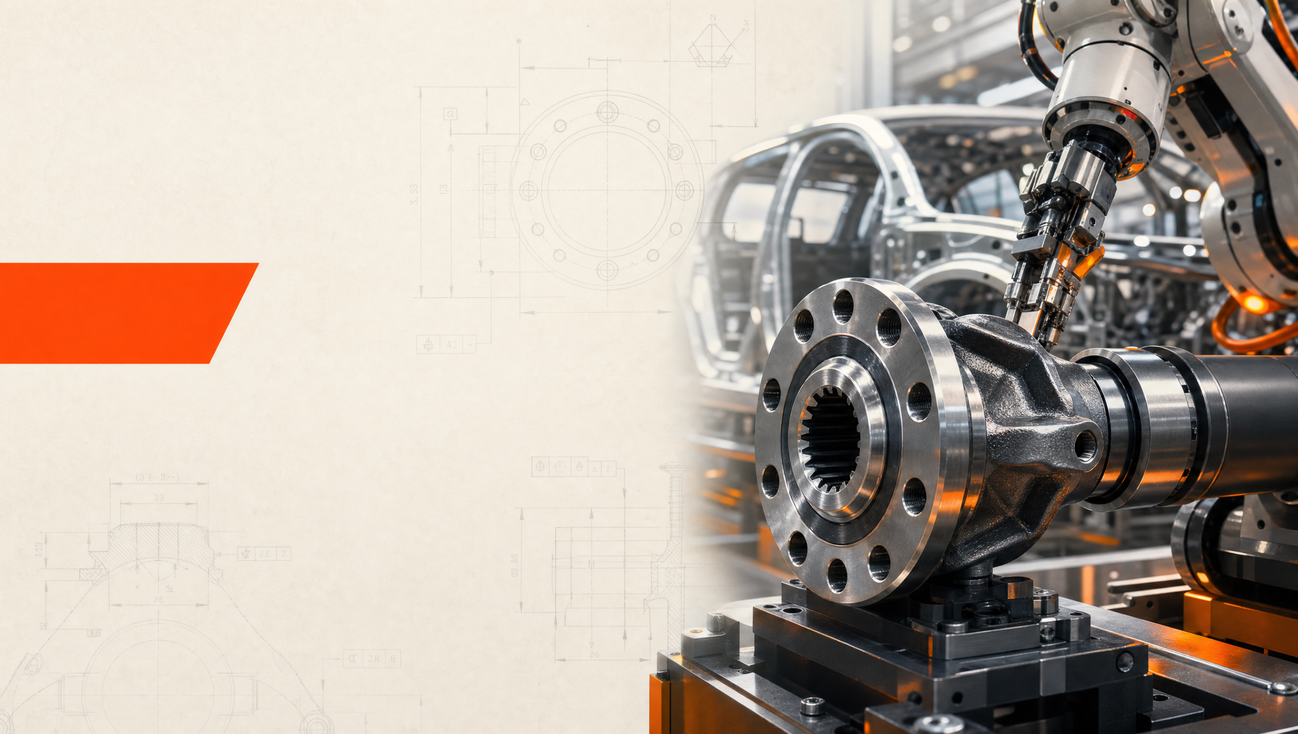 Precision automotive component and robotic assembly line representing PPAP Desk outsourced Level 3 PPAP documentation
