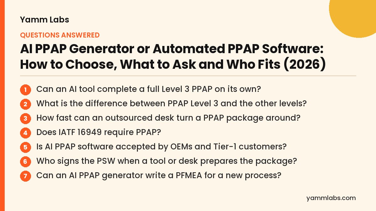AI PPAP Generator or Automated PPAP Software: questions this article answers