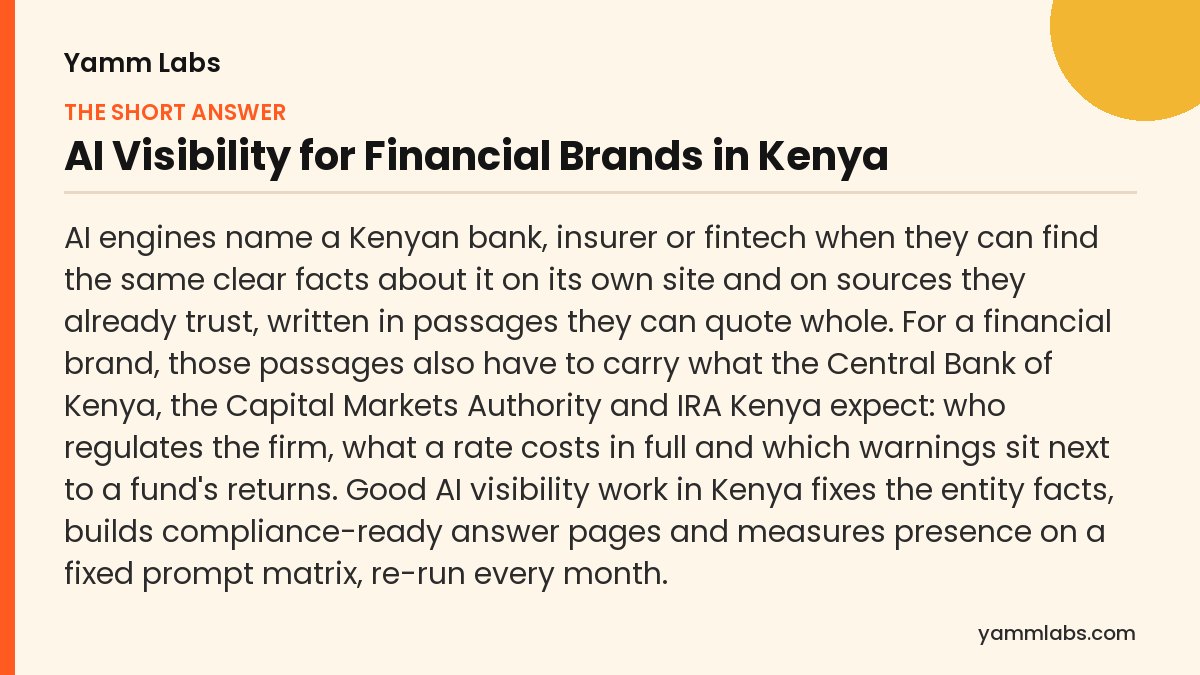 AI Visibility for Financial Brands in Kenya: the short answer, summarised