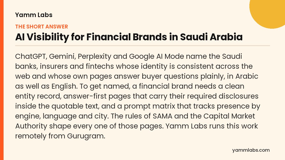 AI Visibility for Financial Brands in Saudi Arabia: the short answer, summarised