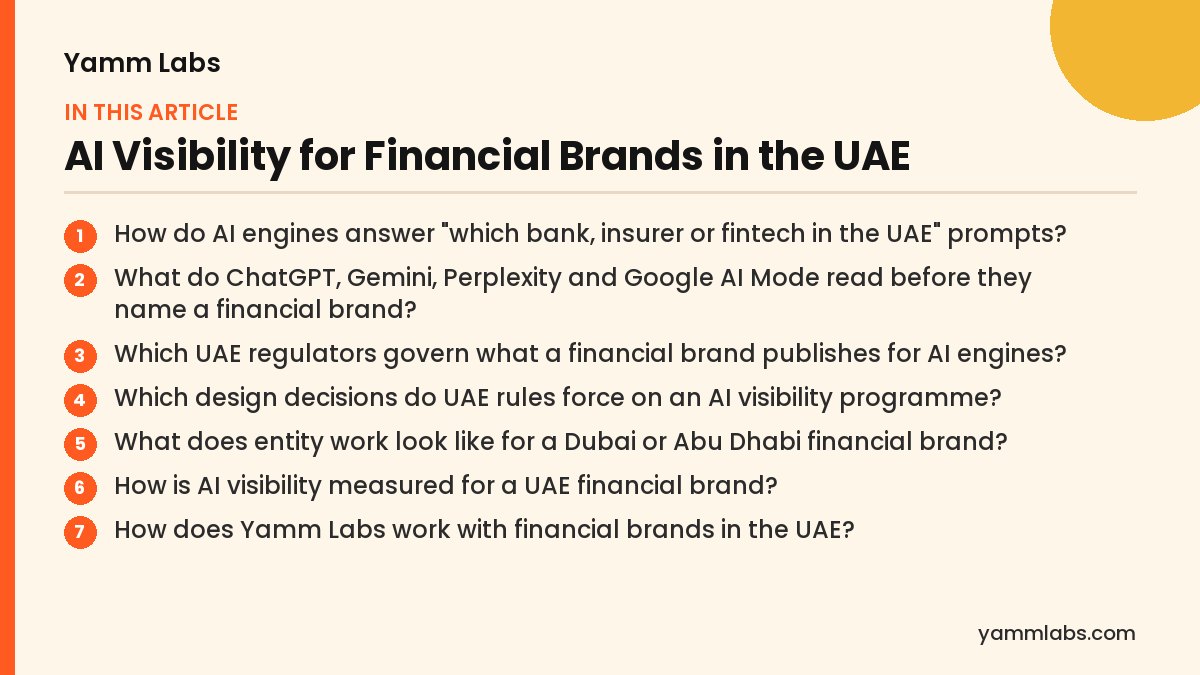 AI Visibility for Financial Brands in the UAE: what this article covers