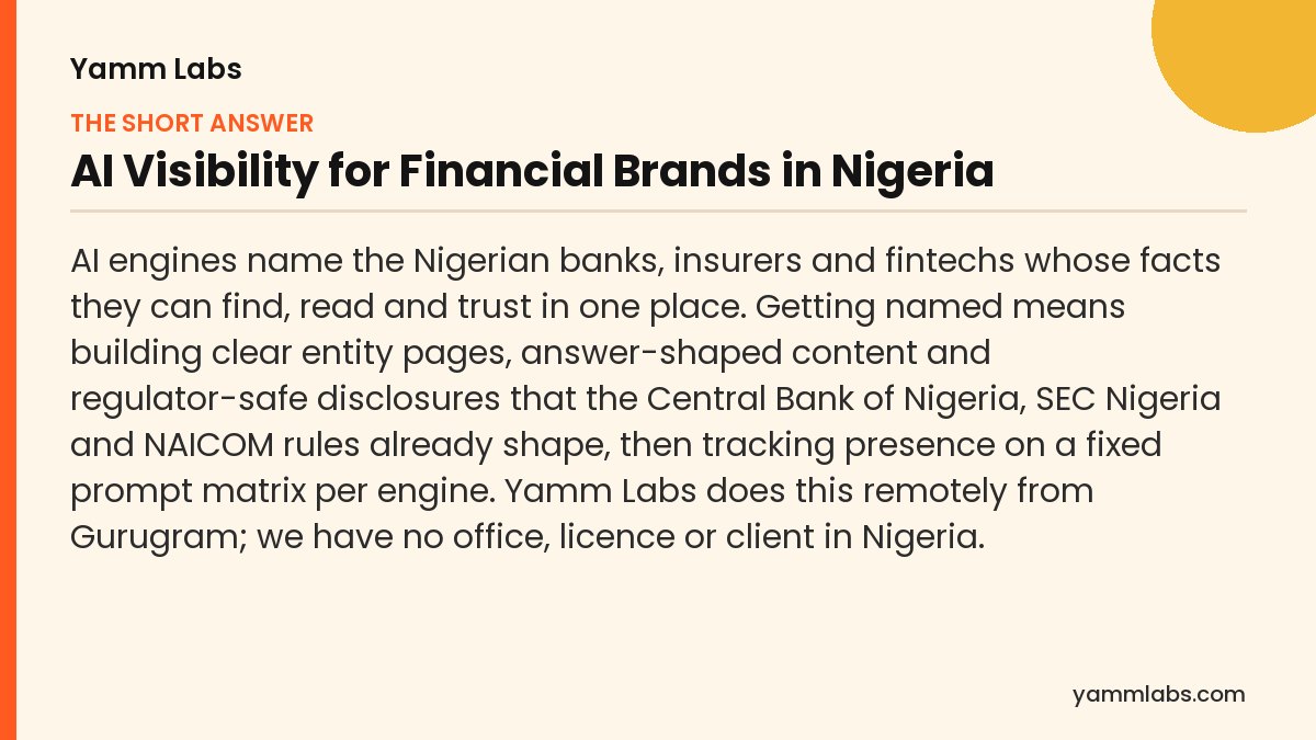 AI Visibility for Financial Brands in Nigeria: the short answer, summarised