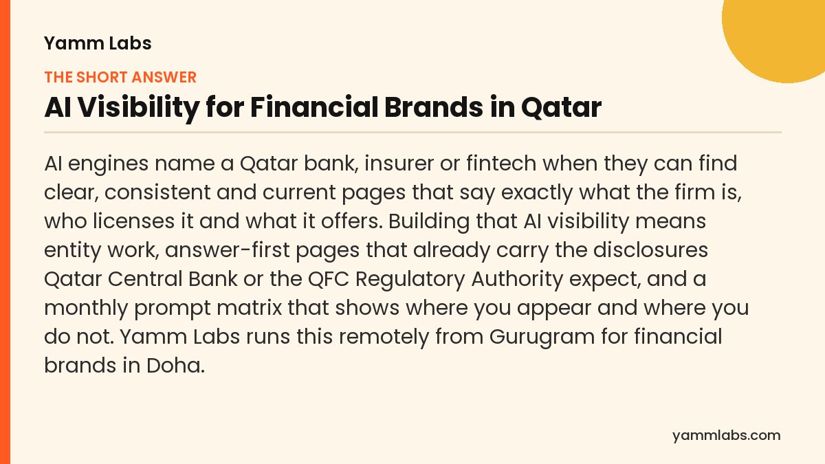 AI Visibility for Financial Brands in Qatar: the short answer, summarised