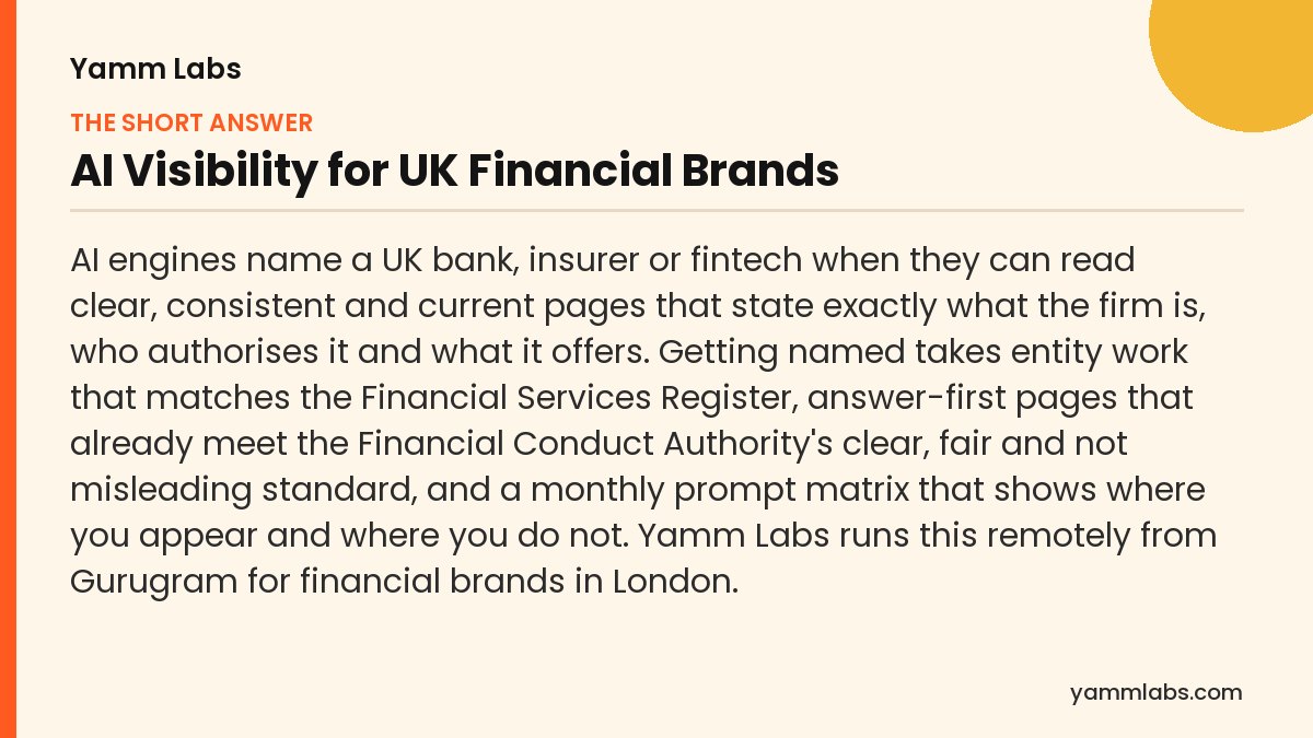 AI Visibility for UK Financial Brands: the short answer, summarised