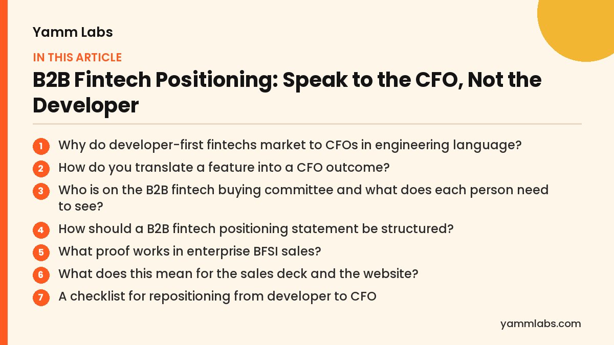 B2B Fintech Positioning: what this article covers