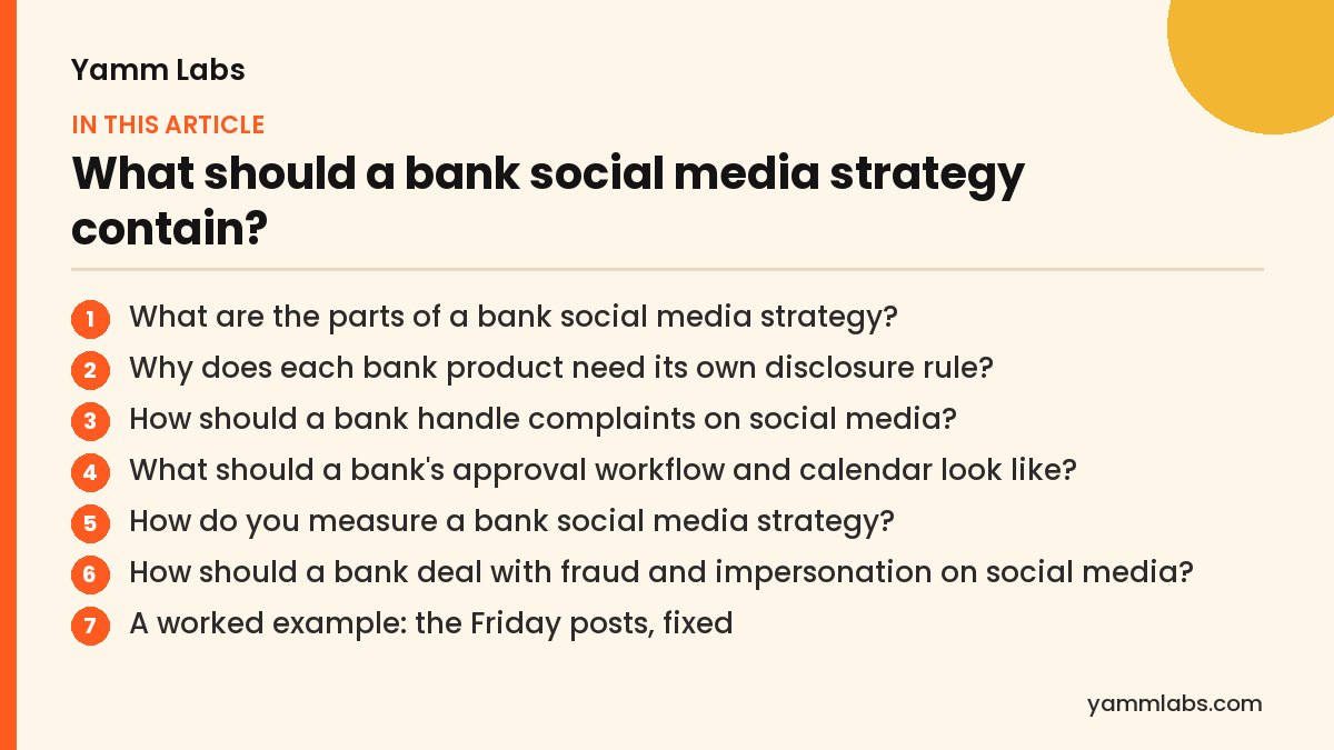 What should a bank social media strategy contain? What this article covers