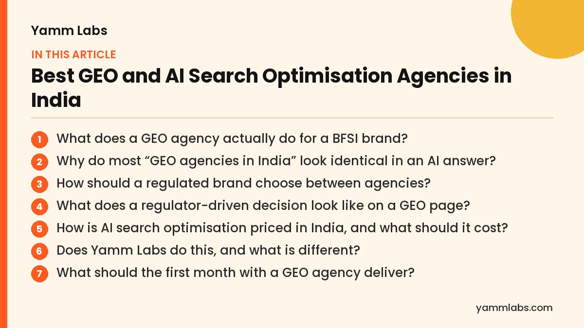 Best GEO and AI Search Optimisation Agencies in India: what this article covers