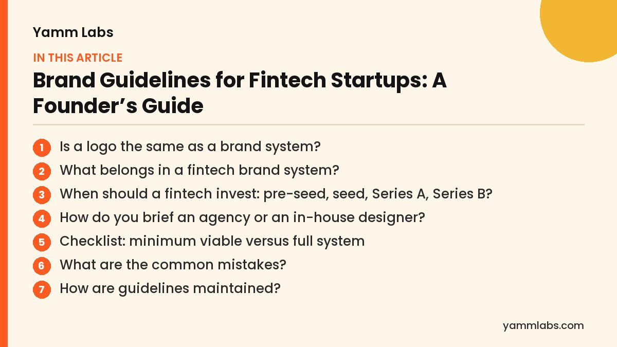 Brand Guidelines for Fintech Startups: what this article covers