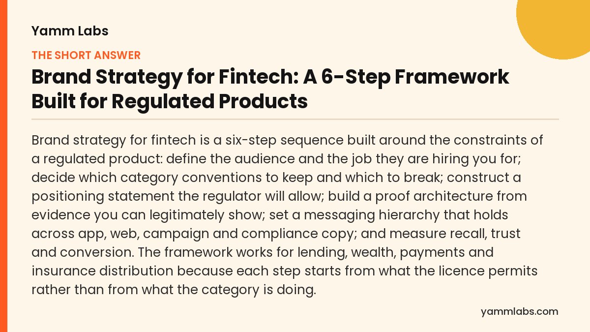 Brand Strategy for Fintech: the short answer, summarised