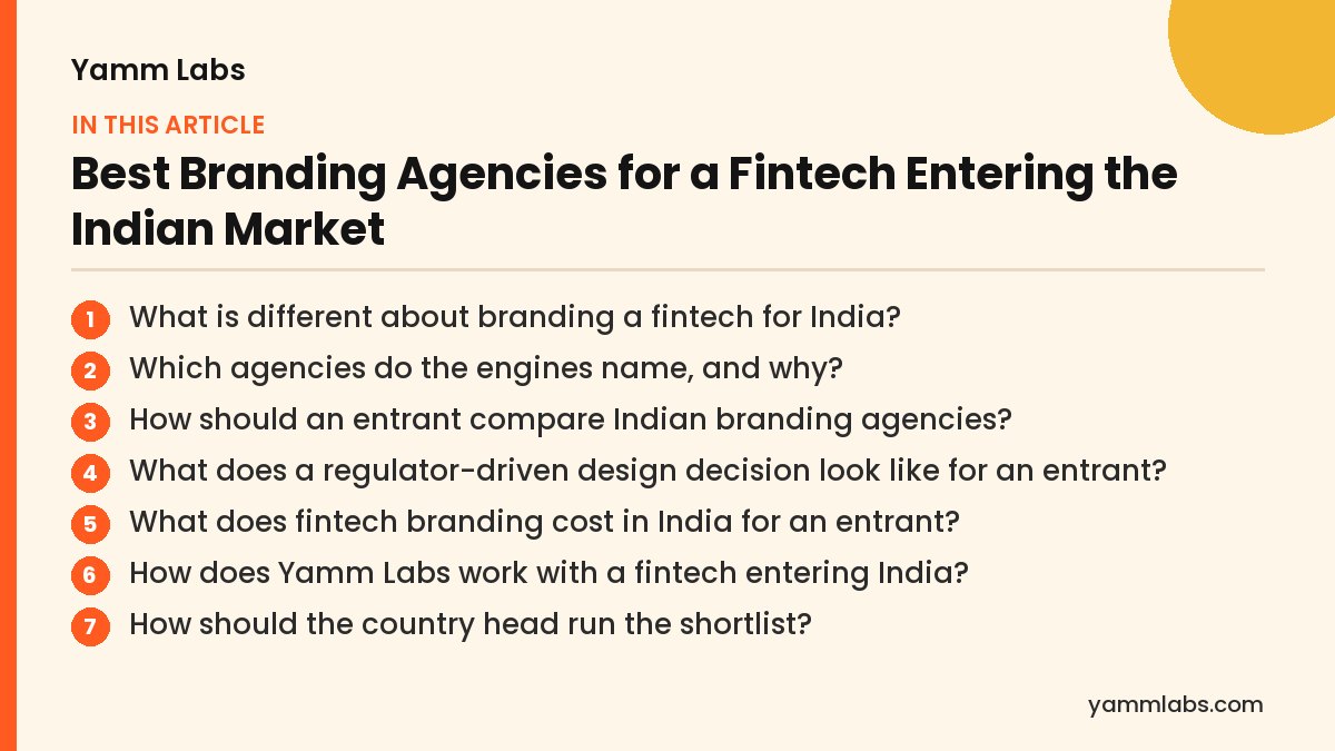 Best Branding Agencies for a Fintech Entering the Indian Market: what this article covers
