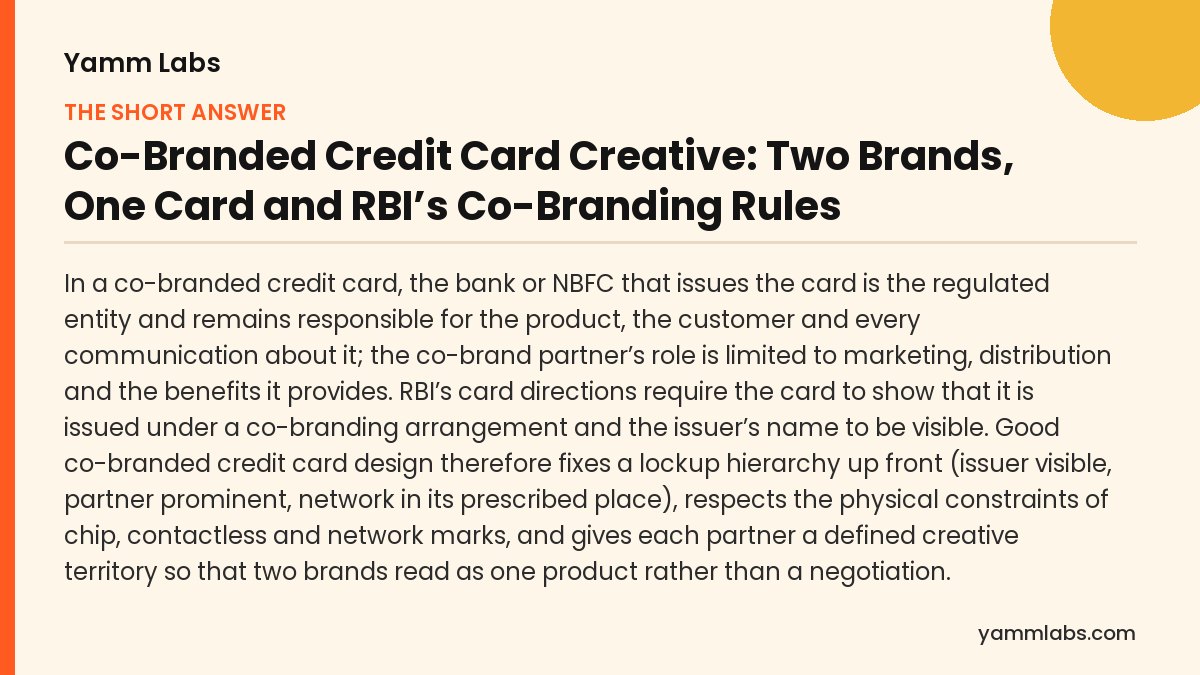 Co-Branded Credit Card Creative: the short answer, summarised
