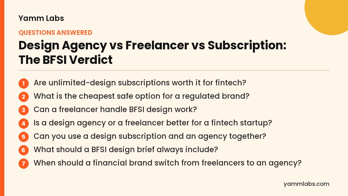 Design Agency vs Freelancer vs Subscription: questions this article answers