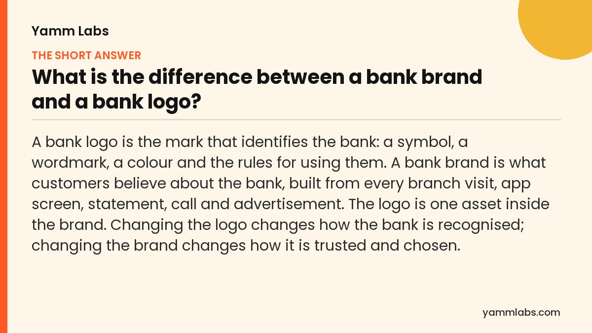 What is the difference between a bank brand and a bank logo? The short answer, summarised