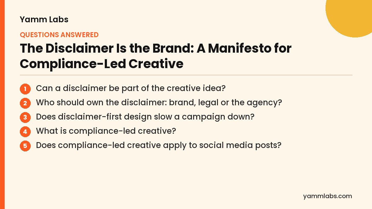 Compliance-led creative: questions this article answers