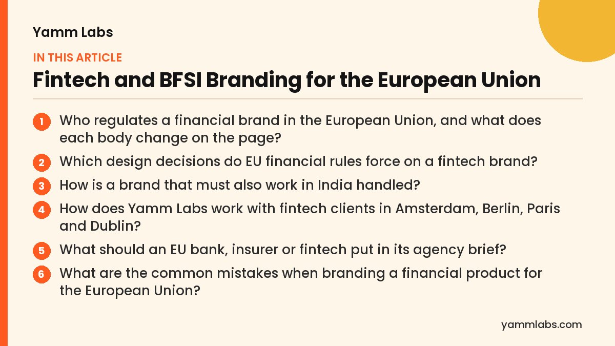 Fintech and BFSI Branding for the European Union: what this article covers