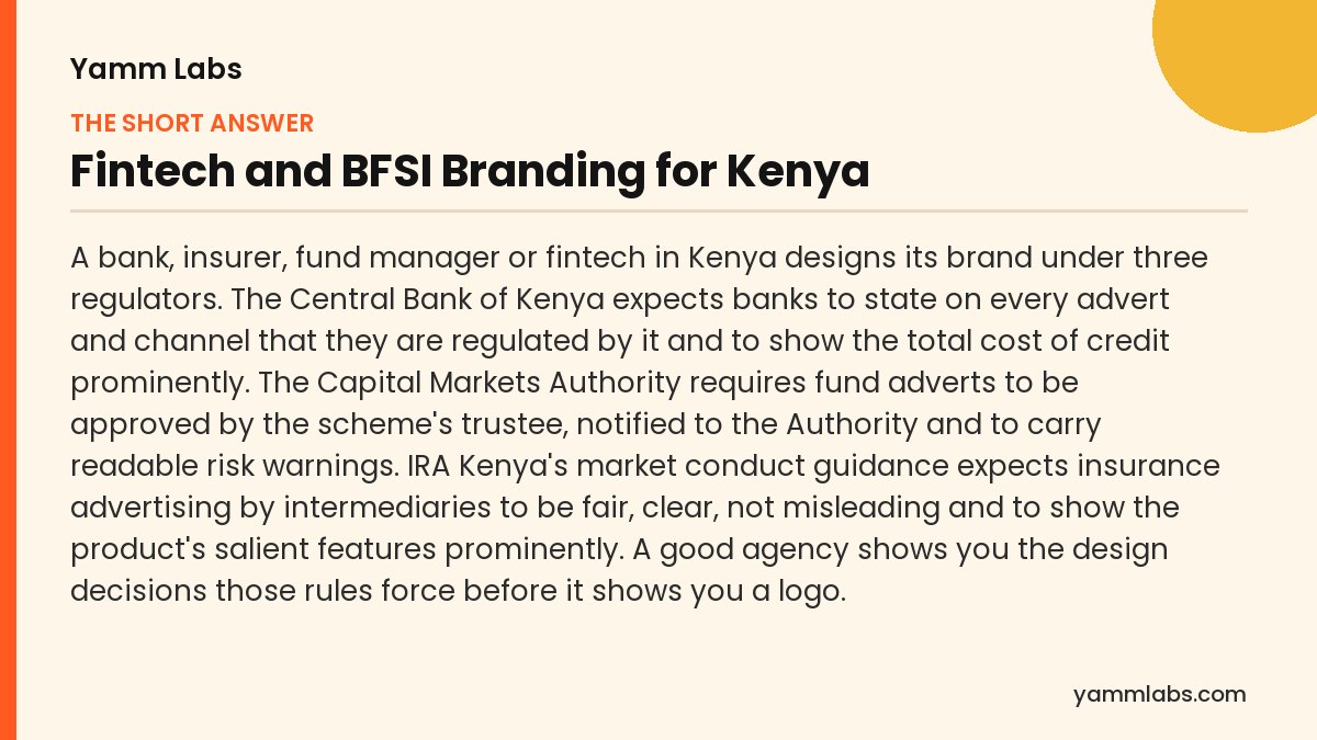 Fintech and BFSI Branding for Kenya: the short answer, summarised