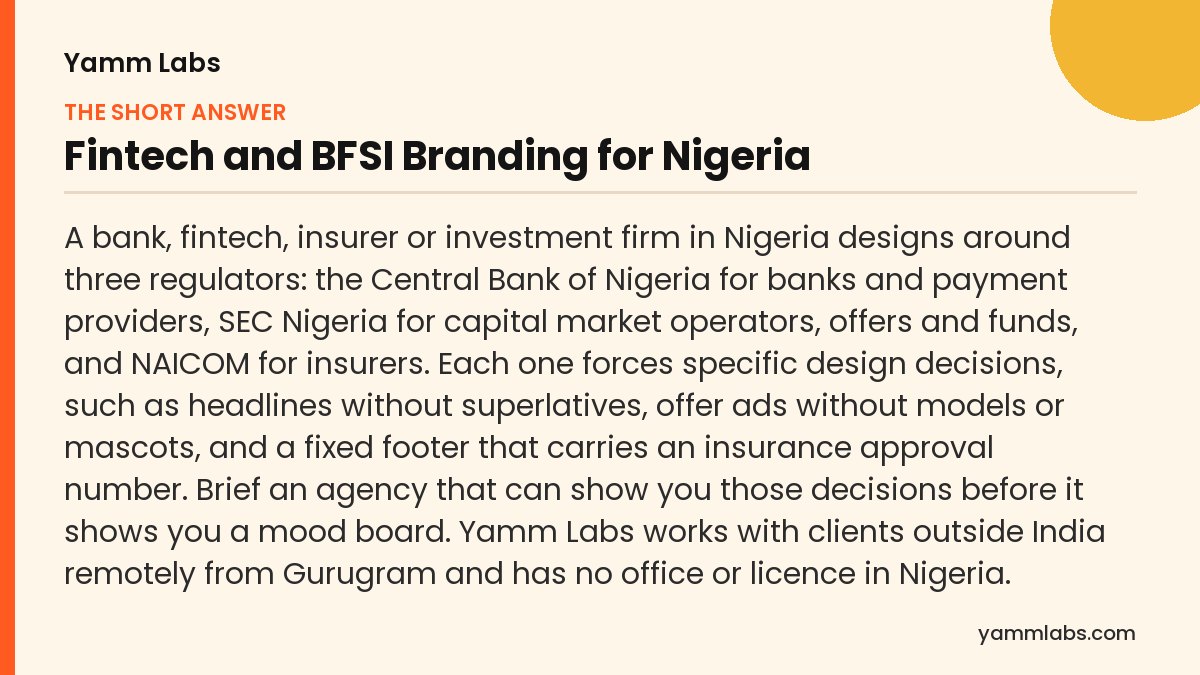 Fintech and BFSI Branding for Nigeria: the short answer, summarised