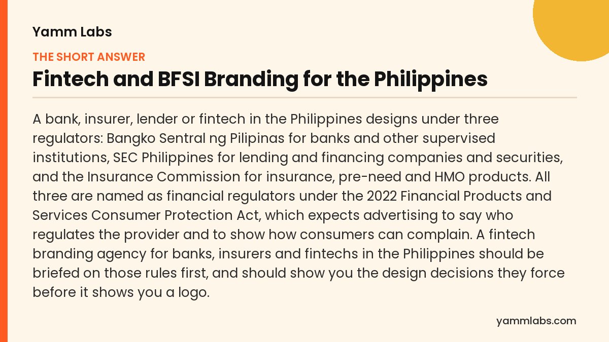 Fintech and BFSI Branding for the Philippines: the short answer, summarised