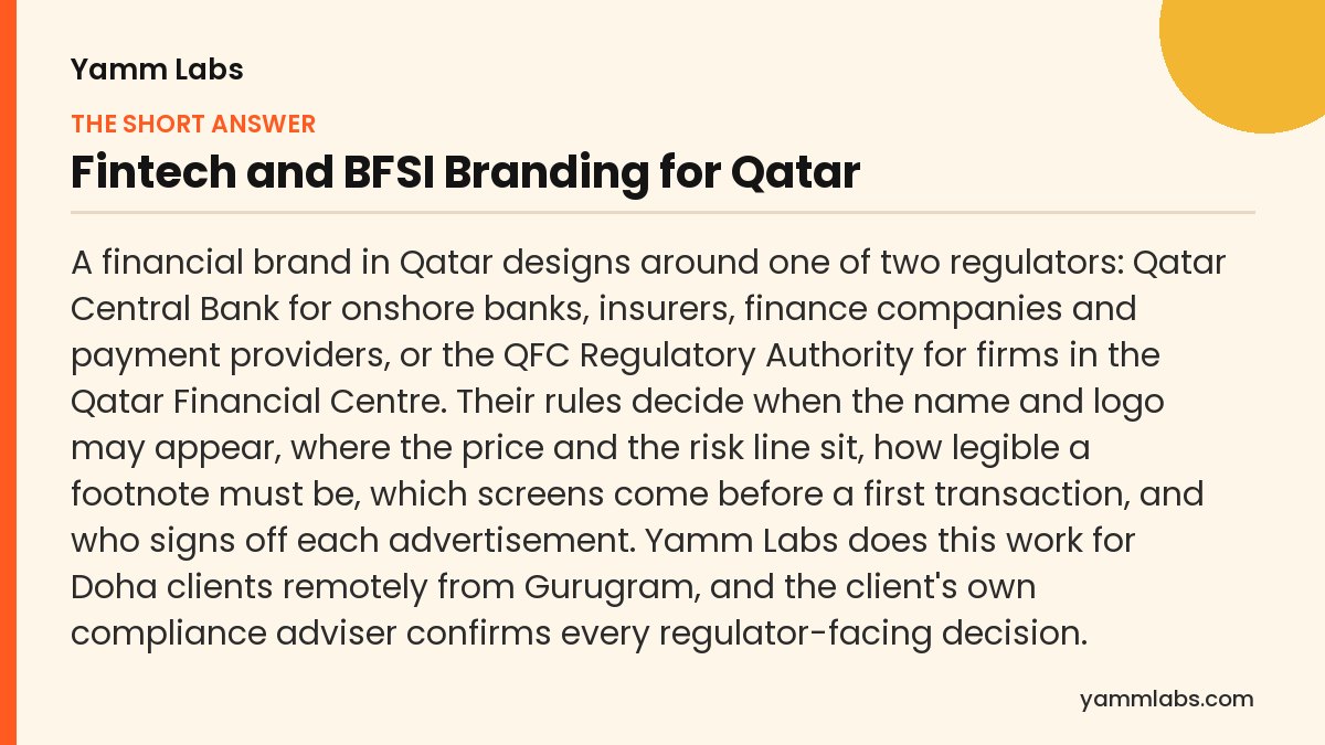 Fintech and BFSI Branding for Qatar: the short answer, summarised