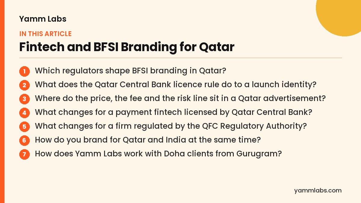 Fintech and BFSI Branding for Qatar: what this article covers