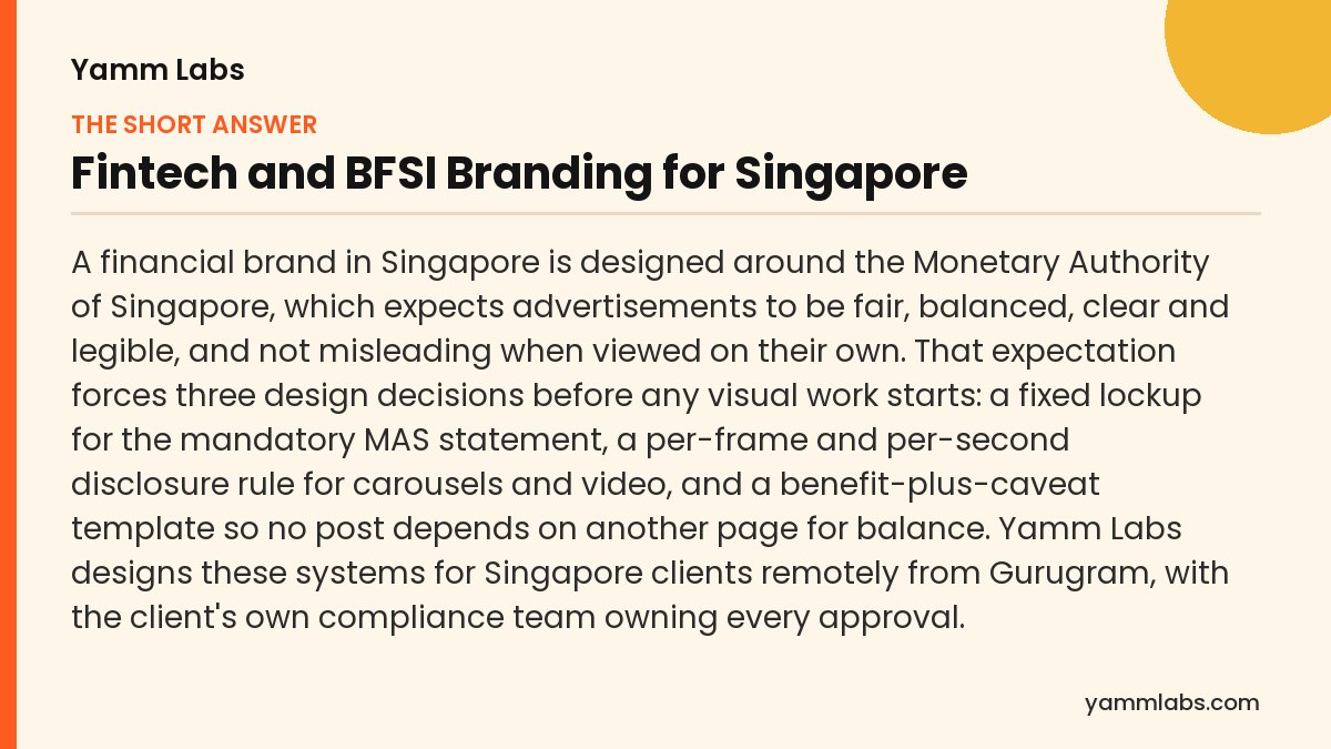 Fintech and BFSI Branding for Singapore: the short answer, summarised