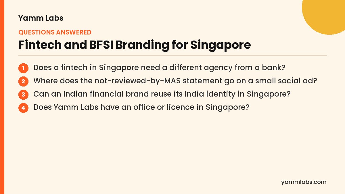 Fintech and BFSI Branding for Singapore: questions this article answers