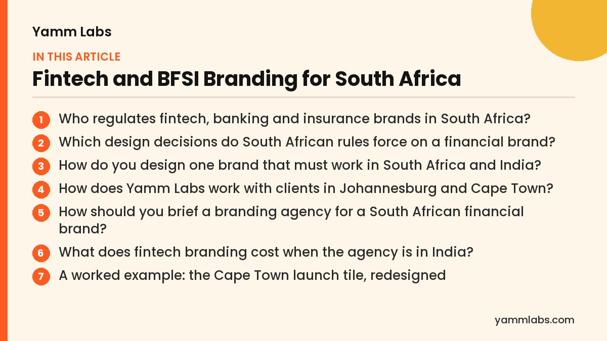 Fintech and BFSI Branding for South Africa: what this article covers