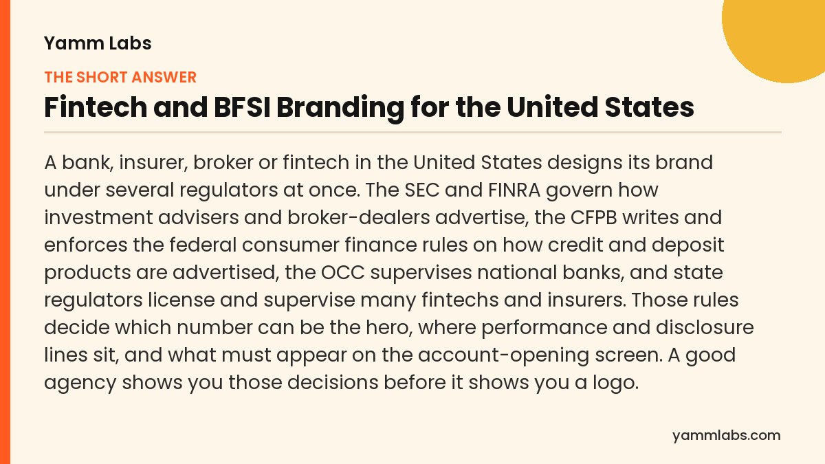 Fintech and BFSI Branding for the United States: the short answer, summarised