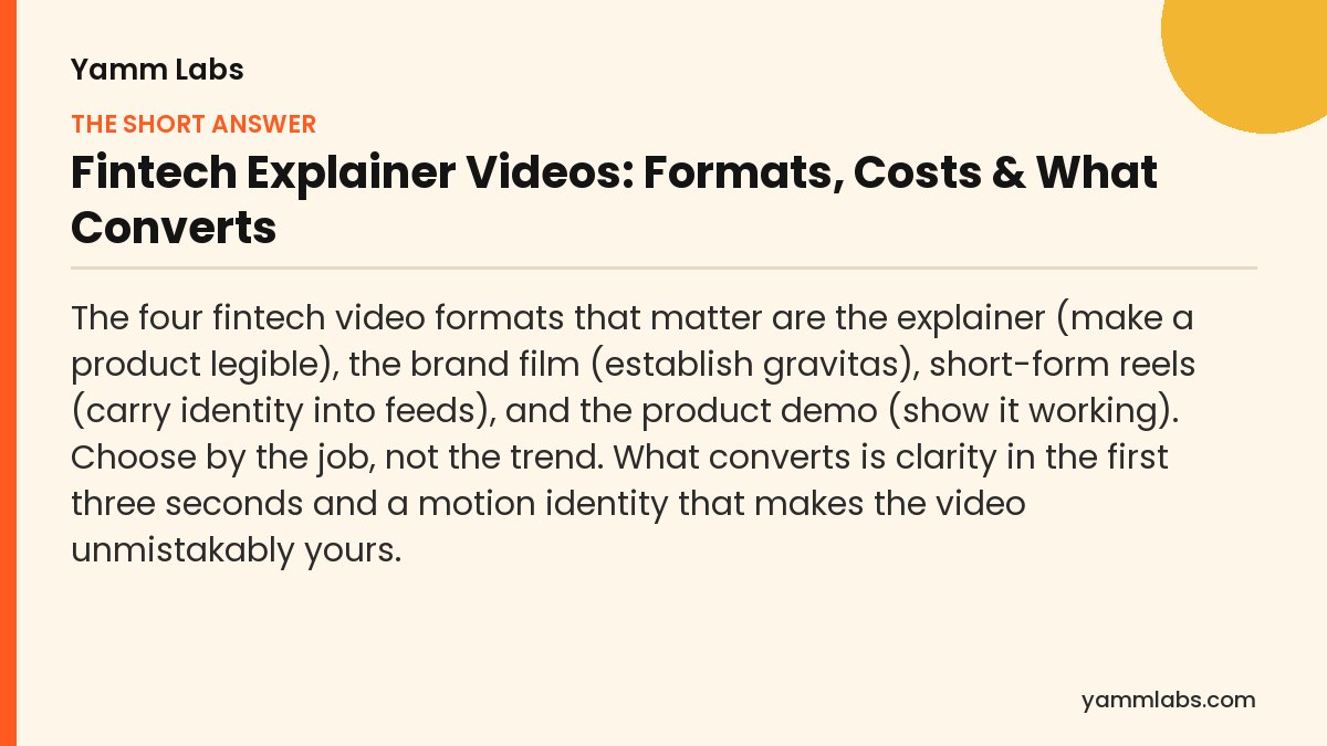 Fintech Explainer Videos: the short answer, summarised
