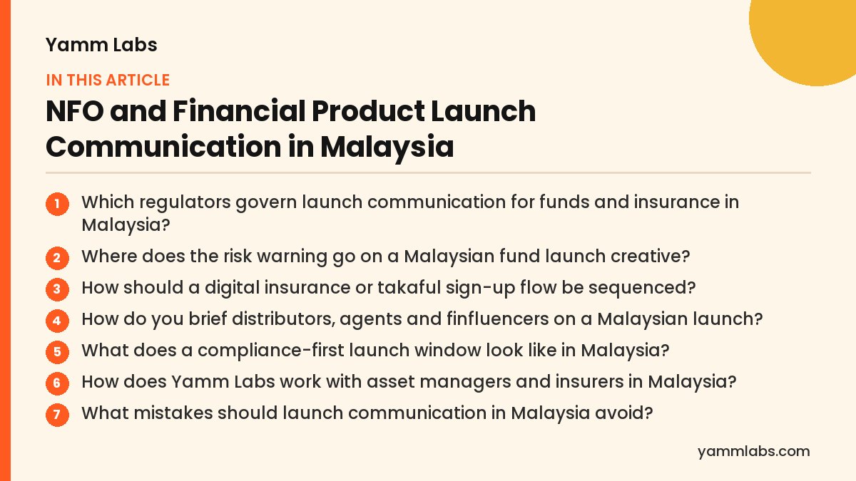 NFO and Financial Product Launch Communication in Malaysia: what this article covers