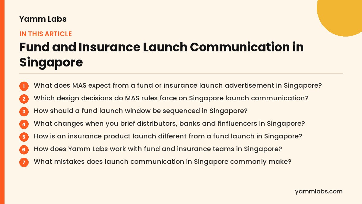 Fund and Insurance Launch Communication in Singapore: what this article covers