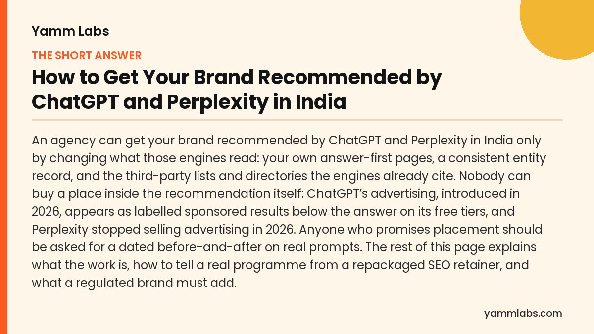 How to Get Your Brand Recommended by ChatGPT and Perplexity in India: the short answer, summarised
