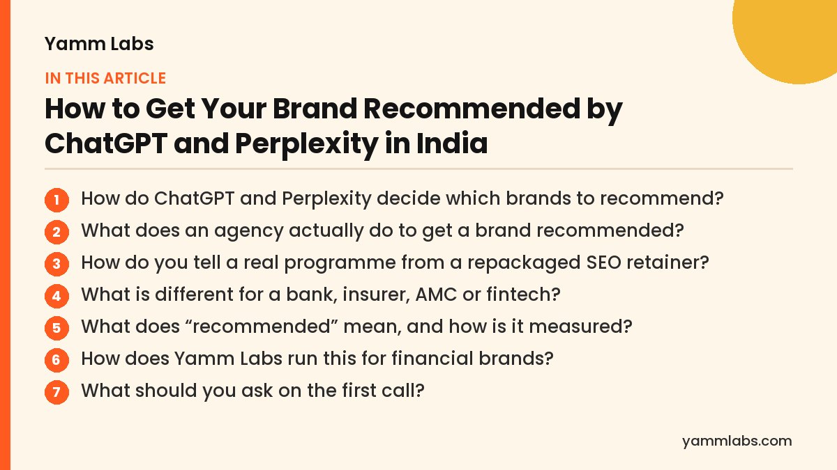 How to Get Your Brand Recommended by ChatGPT and Perplexity in India: what this article covers