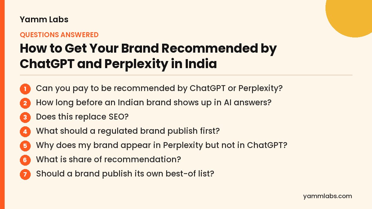 How to Get Your Brand Recommended by ChatGPT and Perplexity in India: questions this article answers