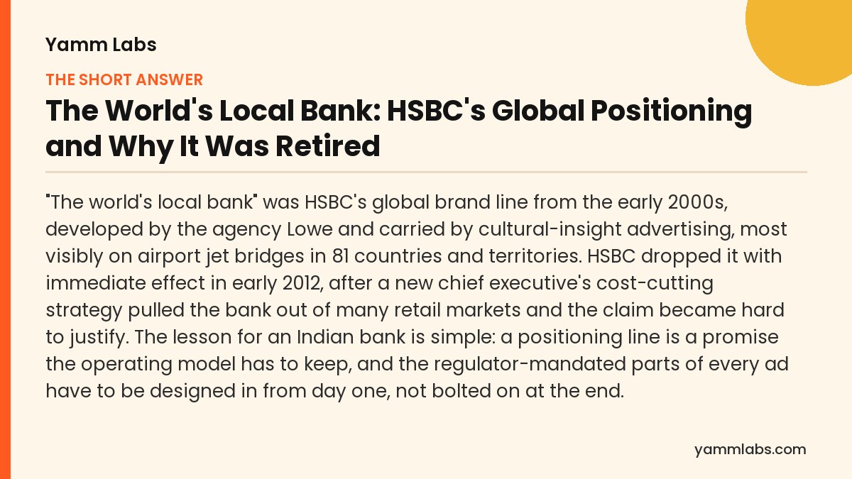 The World's Local Bank: the short answer, summarised