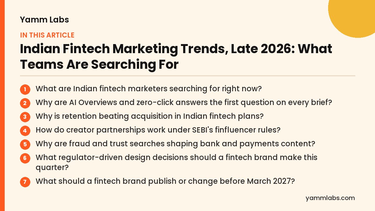 Indian Fintech Marketing Trends, Late 2026: what this article covers