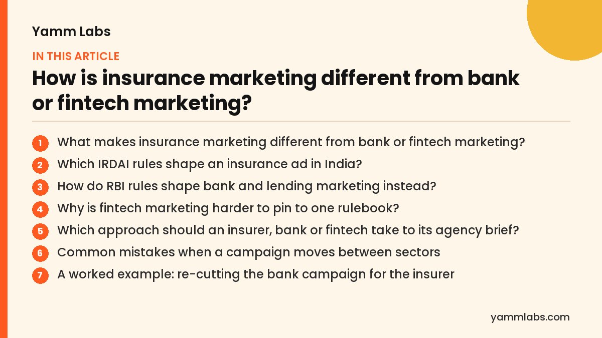 How is insurance marketing different from bank or fintech marketing? What this article covers