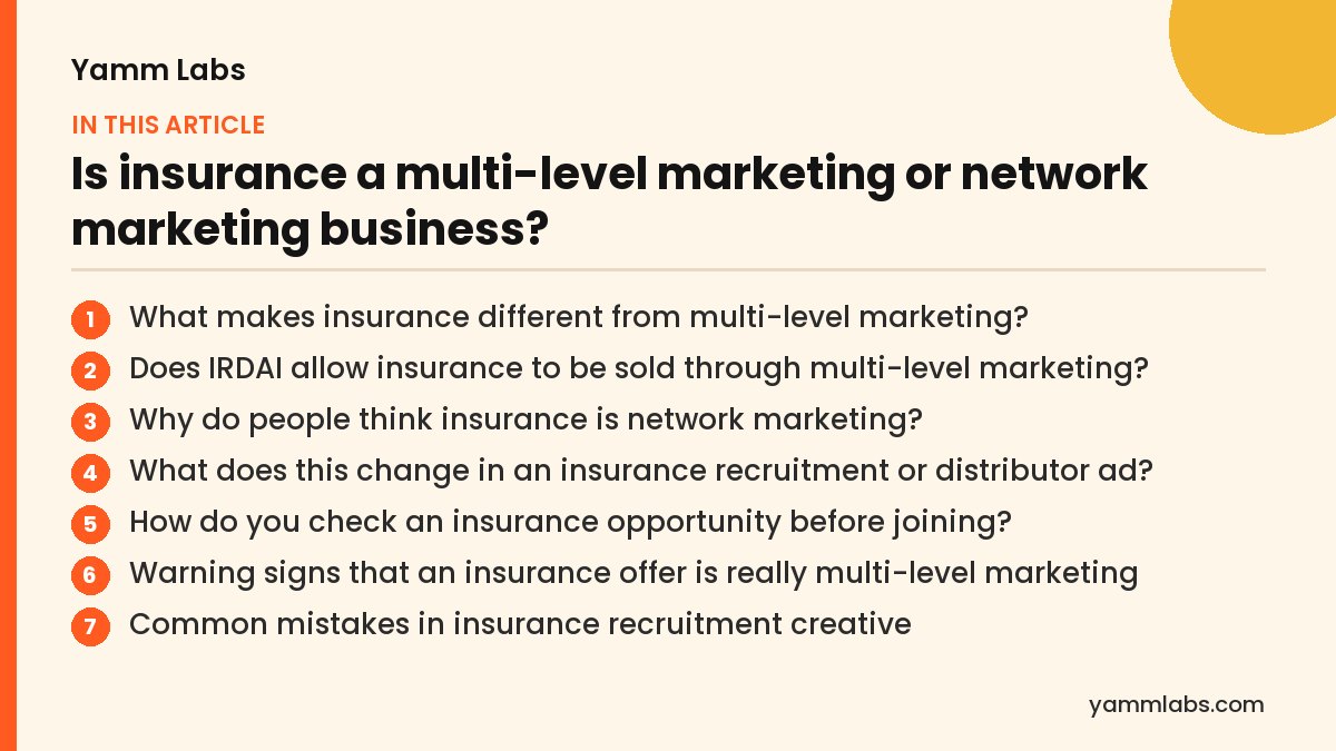 Is insurance a multi-level marketing or network marketing business? What this article covers