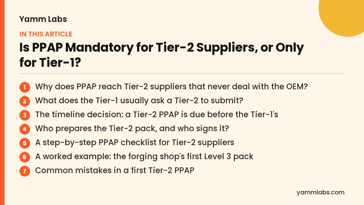Is PPAP Mandatory for Tier-2 Suppliers, or Only for Tier-1? What this article covers