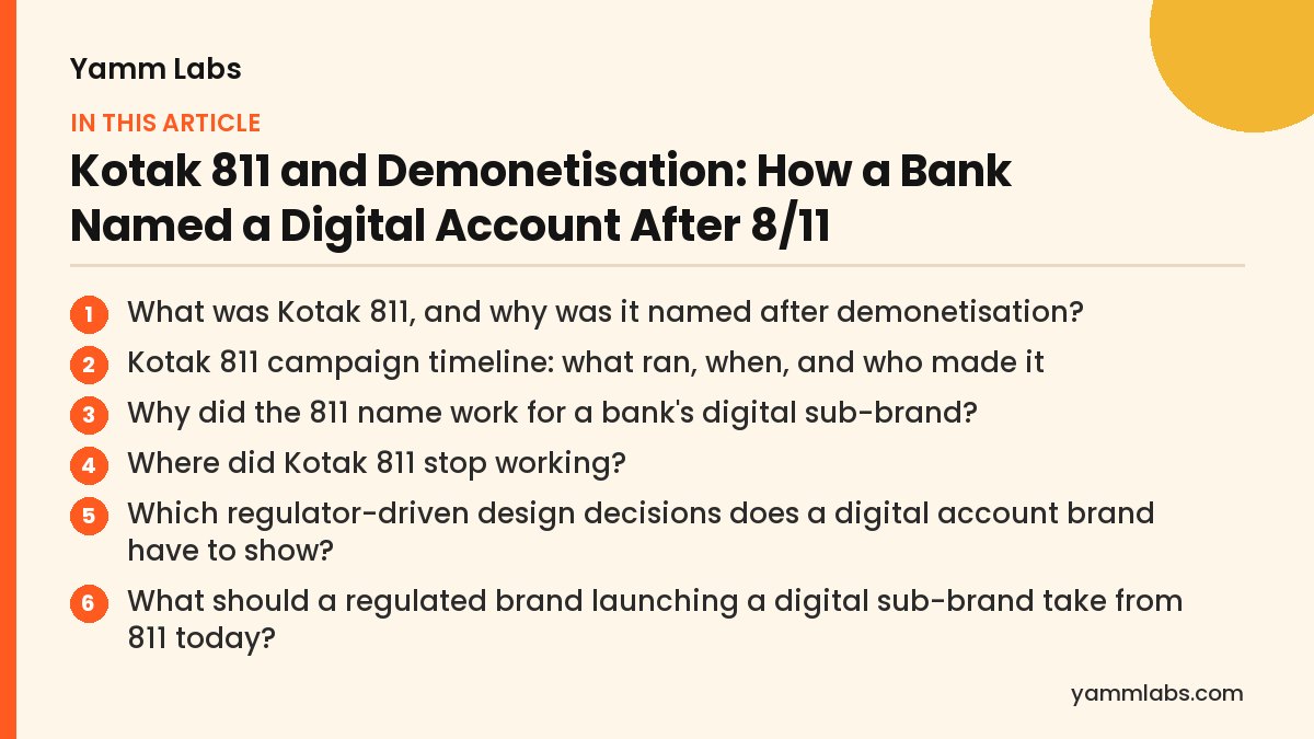 Kotak 811 and Demonetisation: what this article covers