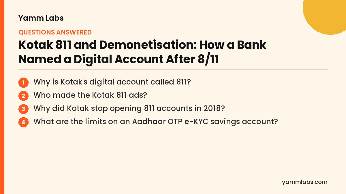 Kotak 811 and Demonetisation: questions this article answers