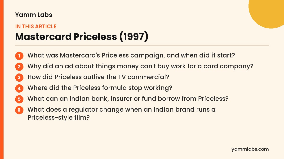 Priceless campaign: what this article covers