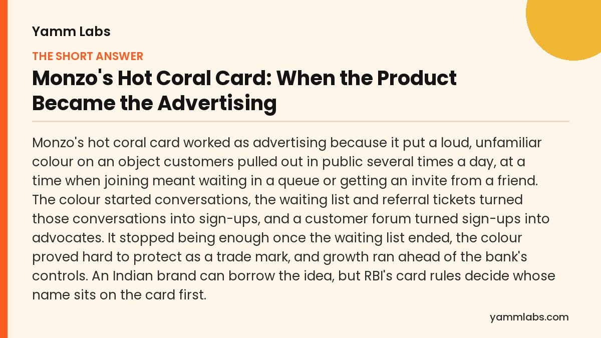 Monzo's Hot Coral Card: the short answer, summarised
