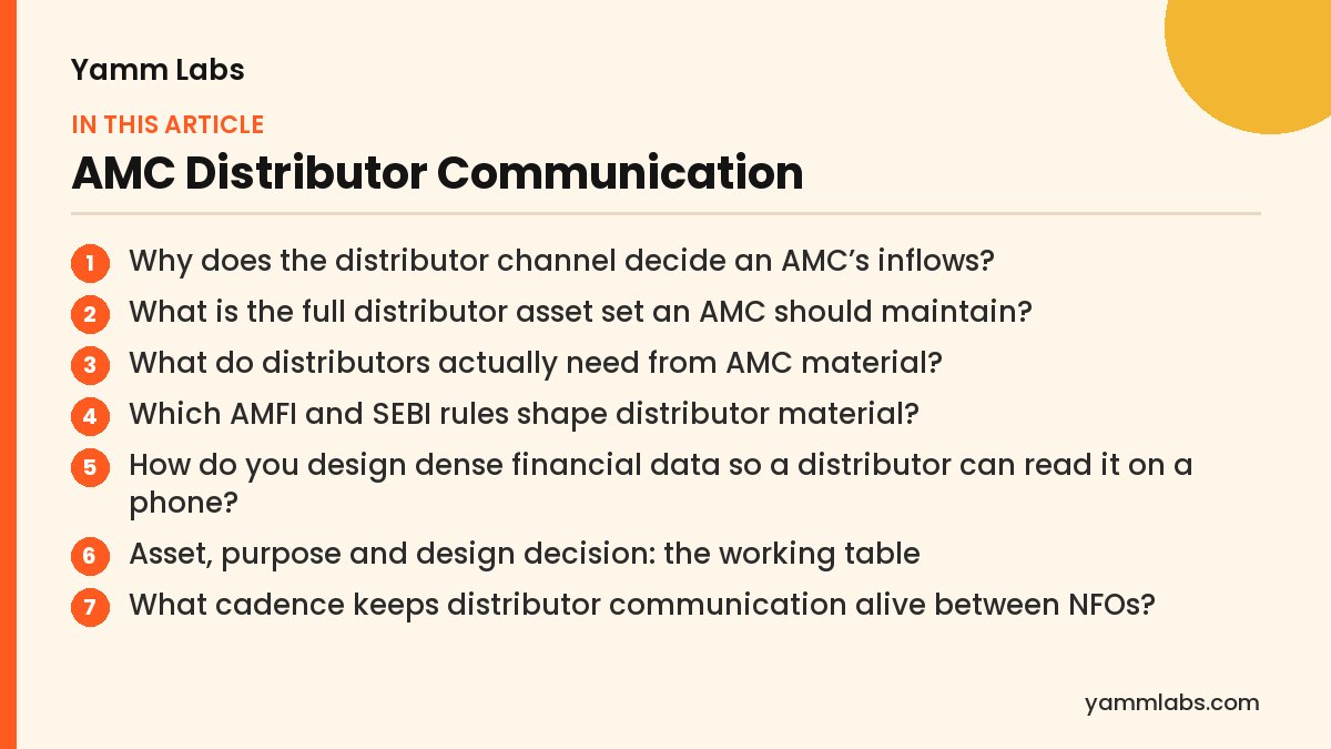 AMC Distributor Communication: what this article covers