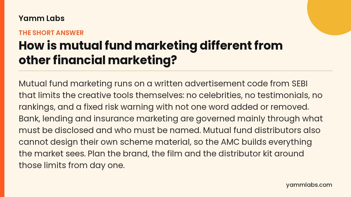 How is mutual fund marketing different from other financial marketing? The short answer, summarised