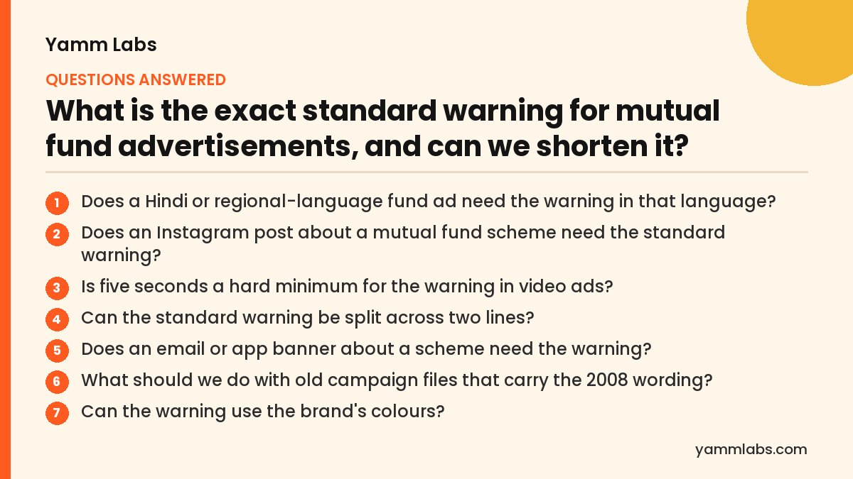 Mutual fund standard warning? Questions this article answers