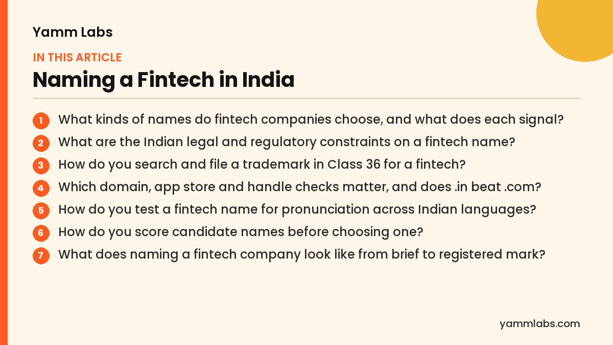 Naming a fintech company: what this article covers