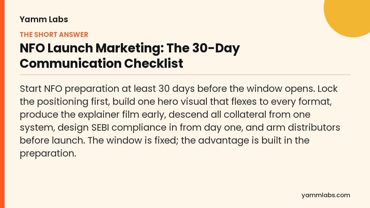 NFO Launch Marketing: the short answer, summarised