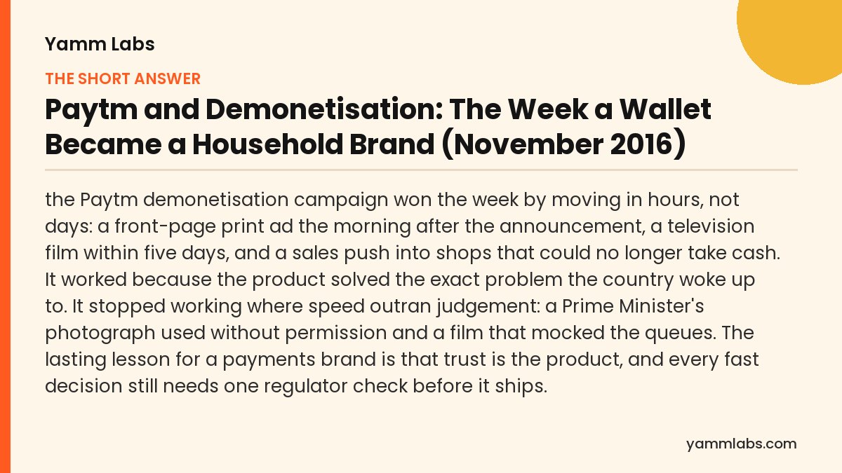 Paytm demonetisation campaign: the short answer, summarised