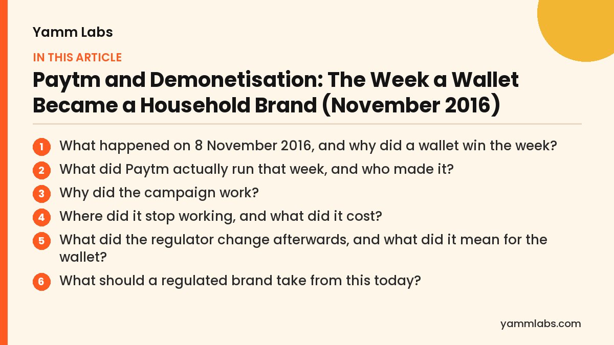 Paytm demonetisation campaign: what this article covers
